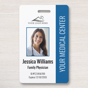 Badge Code photo de l'employé Médicale de l'hôpital bleu