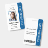 Badge Code photo de l'employé Médicale de l'hôpital bleu (Front & Back)