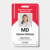 Badge Code photo de l'employé Médicale personnalisé Badg (Front)