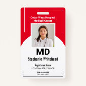 Badge Code photo de l'employé Médicale personnalisé Badg (Devant)