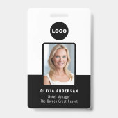 Badge Code photo de l'employé noir Code Qr Sécurité de l (Avant)