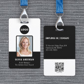 Badge Code photo de l'employé noir Code Qr Sécurité de l