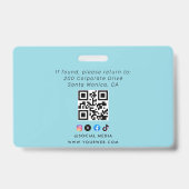 Badge Code photo de l'employé personnalisé Ba de sécurit (Arrière)