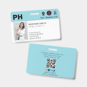 Badge Code photo de l'employé personnalisé Ba de sécurit (Avant & arrière)