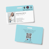Badge Code photo de l'employé personnalisé Ba de sécurit (Avant & arrière)