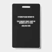 Badge Code photo de l'employé personnel personnalisé (Arrière)