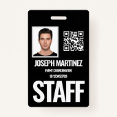 Badge Code photo de l'employé personnel personnalisé (Devant)