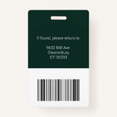 Badge Code photo de l'employé professionnel personnalisé (Dos)