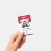 Badge Code photo de l'employé rouge (Manuel / portable)