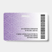 Badge Code photo de l'employé - tribal moderne, code à b (Back)