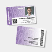 Badge Code photo de l'employé - tribal moderne, code à b (Front & Back)