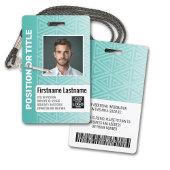 Badge Code photo de l'employé - tribal moderne, code à b