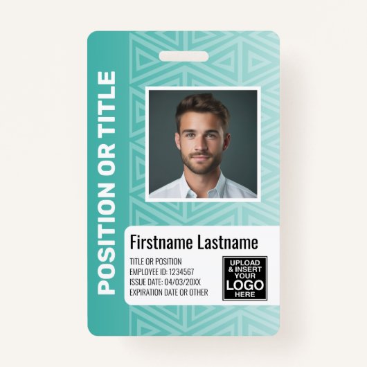 Badge Code photo de l'employé - tribal moderne, code à b (Devant)