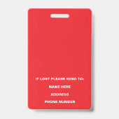 Badge Code photo de l'infirmière de la salle d'opération (Arrière)