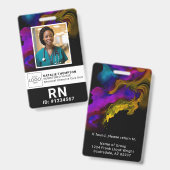 Badge Code photo de l'infirmière inscrite en soins de sa (Avant & arrière)