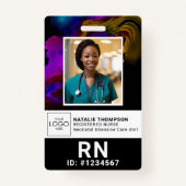 Badge Code photo de l'infirmière inscrite en soins de sa (Devant)