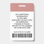 Badge Code photo du personnel Code à barres Logo Dusty R (Arrière)