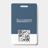 Badge Code photo, logo et code QR de l'employé blanc gri (Arrière)