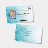 Badge Code photo Médicale géométrique Stethoscope (Avant & arrière)