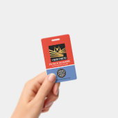 Badge Code photo Modèle en calques bleus rouges (Manuel / portable)