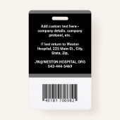 Badge Code photo personnalisé de l'employé, code-barres  (Dos)