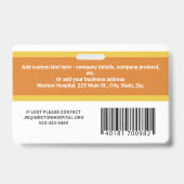 Badge Code photo personnalisé de l'employé, code-barres  (Arrière)