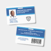 Badge Code photo personnalisé de l'employé, code-barres  (Avant & arrière)