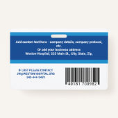 Badge Code photo personnalisé de l'employé, code-barres (Dos)