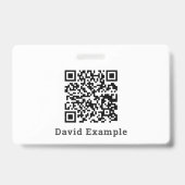 Badge Code QR avec nom et insigne commercial (Arrière)