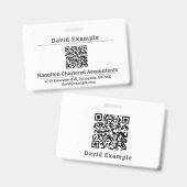 Badge Code QR avec nom et insigne commercial (Avant & arrière)