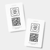 Badge Code QR blanc | Entreprise professionnelle simple (Avant & arrière)