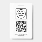 Badge Code QR blanc | Entreprise professionnelle simple (Arrière)