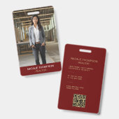 Badge Code QR Chic et Professionnel pour Agent Immobilie (Avant & arrière)