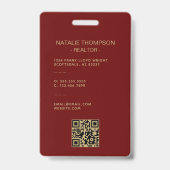 Badge Code QR Chic et Professionnel pour Agent Immobilie (Arrière)