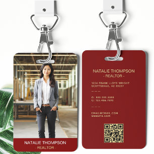 Badge Code QR Chic et Professionnel pour Agent Immobilie