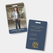 Badge Code QR Chic et Professionnel pour Agent Immobilie (Avant & arrière)