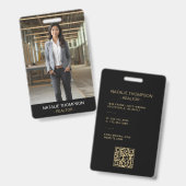 Badge Code QR Chic et Professionnel pour Agent Immobilie (Avant & arrière)
