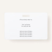 Badge Code QR Code de la personne de métier - ID photo B (Dos)