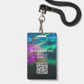 Badge Code QR d'accès total VIP pour la photo d'identité (Arrière avec lanière)