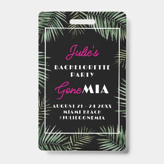 Badge Code QR d'achat d'une boisson pour la mariée à Mia (Avant)