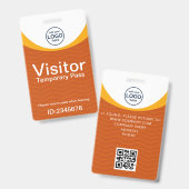 Badge Code QR de carte d'identité de visiteur d'entrepri (Recto et verso)