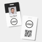 Badge Code QR de carte d'identité moderne personnalisée (Avant & arrière)