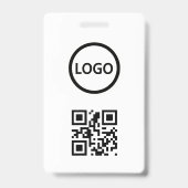 Badge Code QR de carte d'identité moderne personnalisée (Arrière)
