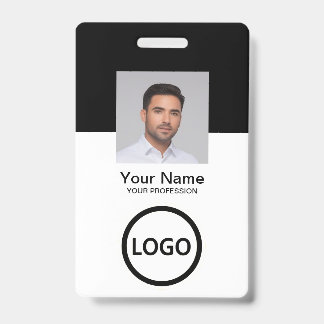 Badge Code QR de carte d'identité moderne personnalisée