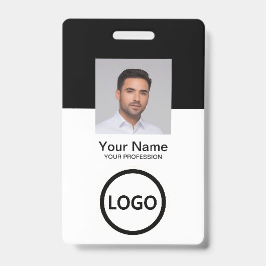 Badge Code QR de carte d'identité moderne personnalisée (Avant)