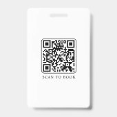 Badge Code QR de coiffeur photo élégant moderne (Arrière)