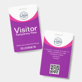 Badge Code QR de la carte de visiteur d'entreprise viole (Avant & arrière)