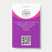 Badge Code QR de la carte de visiteur d'entreprise viole (Arrière)