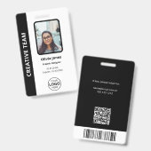 Badge Code QR de la carte d'identité de l'employé de l'e (Avant & arrière)