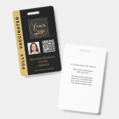 Badge Code QR de la carte d'identité de vaccination pour (Avant & arrière)